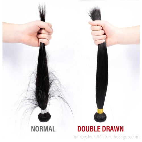12A wholesale bone straight raw Brazilian cuticle aligned hair extension vendors double drawn remy virgin human hair bundles